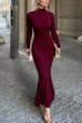 Karleedress Turtleneck Slim Fit Mermaid Maxi Sweater Dress