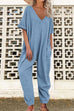 Karleedress V Neck Half Sleeves Loose Fit Jumpsuit