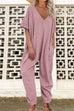 Karleedress V Neck Half Sleeves Loose Fit Jumpsuit