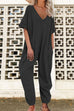 Karleedress V Neck Half Sleeves Loose Fit Jumpsuit