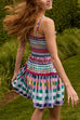 Spaghetti Strap Ruffle Gingham Mini Dress
