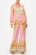 Karleedress Unique Print Lantern Long Sleeves Blouse Shirt and Wide Leg Pants Holiday Outfit Set