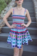 Spaghetti Strap Ruffle Gingham Mini Dress