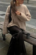 Karleedress Casual Solid Crewneck Pullover Sweater