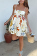 Karleedress Spaghetti Strap Unique Print Bubble Mini Dress