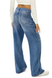 Karleedress Casual Wide Leg Distressed Denim Pants