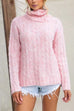 Turtleneck Casual Cable Knit Pullover Sweater