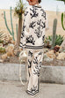 Karleedress Long Sleeves Button Up Reef Print Satin Shirt