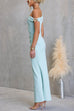 One Shoulder Ruched Bodycon Maxi Dress with Gold Spiral Accent