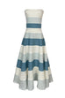 Strapless Color Block A-line Swing Maxi Dress