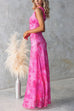 Asymmetric Shoulder Ruched Waist Floral Print Maxi Dress