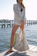 Karleedress Collared V Neck Shirt and Side Slit Shorts Vitamin Sea Print Set