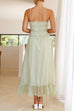 Karleedress Frill Trim Lace Up Ruched Maxi Cami Dress