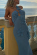 Karleedress Halter Floral Crochet Hollow Out Maxi Bodycon Dress