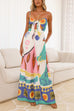 Karleedress Knot Front Cut Out Pocketed Wide Leg Printed Cami Jumpsuit