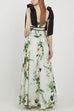 Bow Shoulder Strappy Floral Print Swing Maxi Dress
