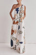 Karleedress Tie Knot One Shoulder Floral Print Maxi Dress