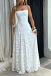 Karleedress Spaghetti Strap Backless Lace-up Jacquard Maxi Dress