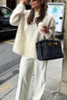 Karleedress Casual Solid Crewneck Pullover Sweater
