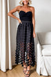 Karleedress Elastic High Waist Hollow Out Boho Fringe Maxi Skirt