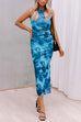 Karleedress Side Slit Sleeveless Floral Print Bodycon Midi Dress