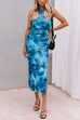 Karleedress Side Slit Sleeveless Floral Print Bodycon Midi Dress