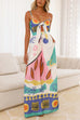 Karleedress Knot Front Cut Out Pocketed Wide Leg Printed Cami Jumpsuit