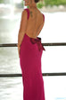 Karleedress Sleeveless Bow Open Back Bodycon Maxi Dress