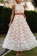 Karleedress Palm Trees Embroidery Pocketed Swing Maxi Skirt