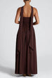 Karleedress Strapless Back Lace-up High Slit Splice Maxi Dress