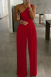 Karleedress One Shoulder High Waist Wide Leg Sleeveless Jumpsuit