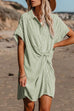 Karleedress Button Down Twist Knot Striped Shirt Dress