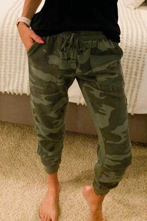 Karleedress Drawstring Waist Camo Jogger