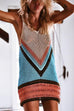 Karleedress Contrast Color Hollow Out Beachwear