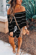Karleedress Oxygen Beauty Off Shoulder Striped Jumpsuit