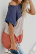 Karleedress Bat Sleeve Color Block T-shirt