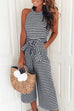 Karleedress Striped Bow-Knot Wide Leg Rompers