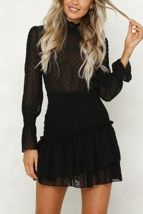Karleedress Mockneck Ruffled Fairy Lace Princess Dress