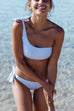 Karleedress Sea Blue Striped One Shoulder Bikinis