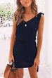 Karleedress Tie Shoulder Summer Drawstring Dress
