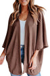 Karleedress Solid Open Front Kimono Knitting Cardigan