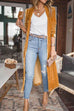 Karleedress Chicest Lapel Open Front Long Sleeve Velvet Coat