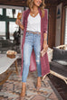 Karleedress Chicest Lapel Open Front Long Sleeve Velvet Coat