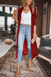 Karleedress Chicest Lapel Open Front Long Sleeve Velvet Coat
