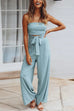 Karleedress Off Shoulder Bow Tie Waist Resort Jumpsuit