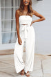 Karleedress Off Shoulder Bow Tie Waist Resort Jumpsuit