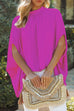 Karleedress Solid Mockneck Cloak Blouse Top