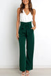Karleedress Elegant Tie Waist Wide Leg Office Pants