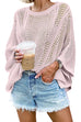 Karleedress Batwing Sleeve Hollow Out Knitting Top