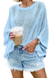Karleedress Batwing Sleeve Hollow Out Knitting Top